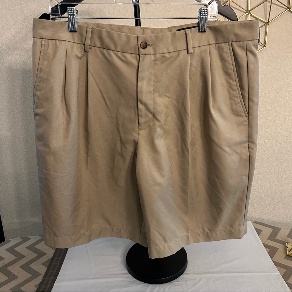 Greg Norman Collection Pleated Front Khaki Shorts